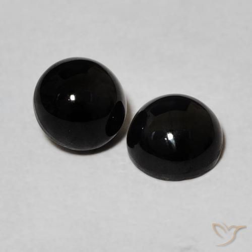 Gemme di Onice Nero naturale da 2.05 ct, Rotondo, Opaco