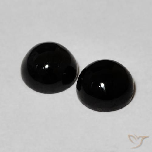 Gemme di Onice Nero naturale da 2.05 ct, Rotondo, Opaco