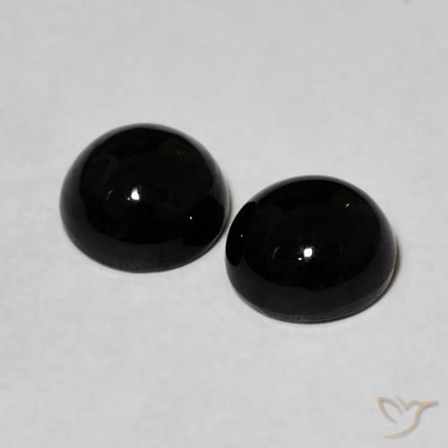Gemme di Onice Nero naturale da 1.98 ct, Rotondo, Opaco