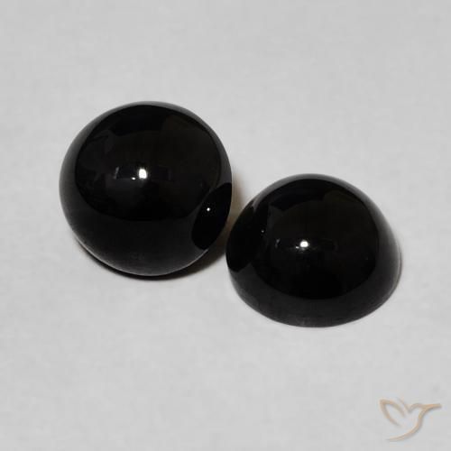 Gemme di Onice Nero naturale da 2.10 ct, Rotondo, Opaco