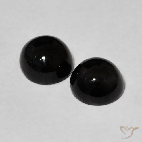 Gemme di Onice Nero naturale da 2.10 ct, Rotondo, Opaco