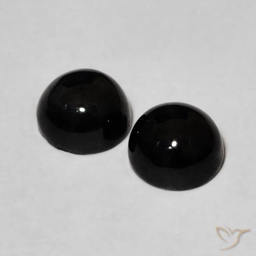 Gemme di Onice Nero naturale da 1.98 ct, Rotondo, Opaco