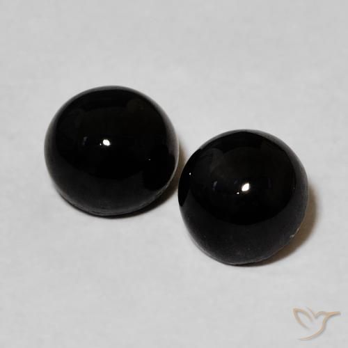 2.19ctw Naturale Nero Onice, Rotondo, Opaco