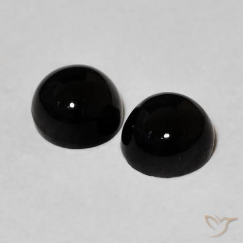Gemme di Onice Nero naturale da 2.19 ct, Rotondo, Opaco
