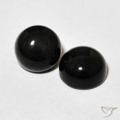Gemme di Onice Nero naturale da 2.83 ct, Rotondo, Opaco