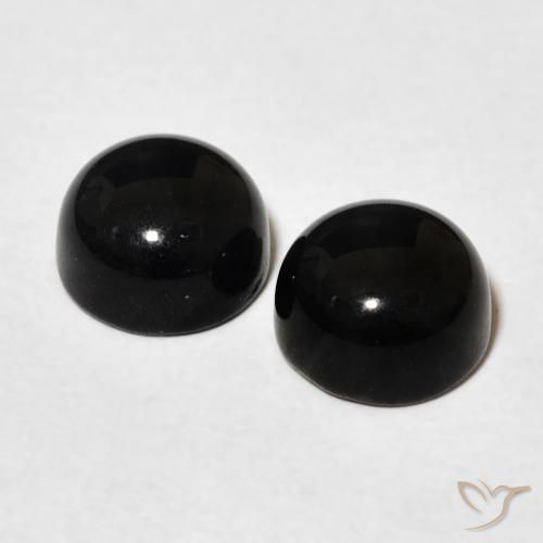 Gemme di Onice Nero naturale da 3.22 ct, Rotondo, Opaco