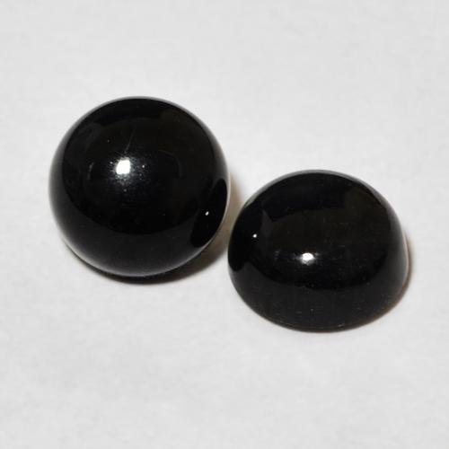 Gemme di Onice Nero naturale da 2.84 ct, Rotondo, Opaco