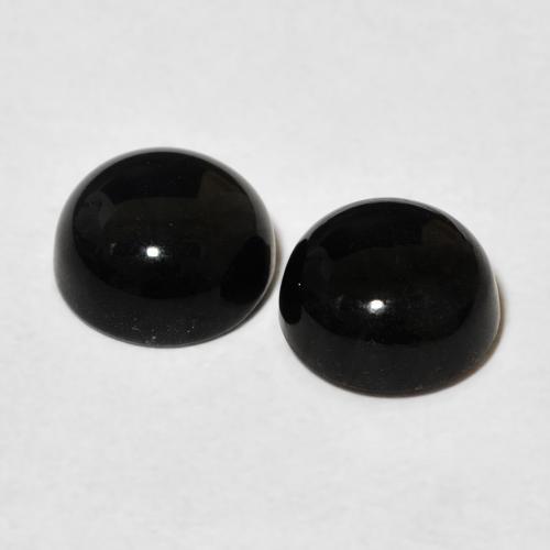 Gemme di Onice Nero naturale da 2.84 ct, Rotondo, Opaco