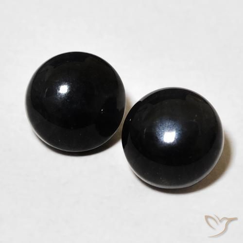 2.96ctw Naturale Nero Onice, Rotondo, Opaco