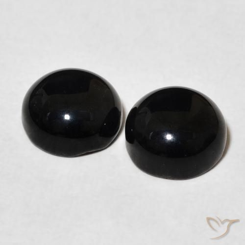 Gemme di Onice Nero naturale da 3.07 ct, Rotondo, Opaco