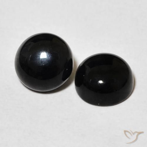 Gemme di Onice Nero naturale da 2.89 ct, Rotondo, Opaco