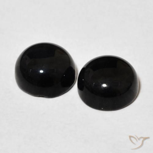 Gemme di Onice Nero naturale da 2.89 ct, Rotondo, Opaco