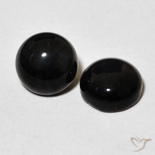 Gemme di Onice Nero naturale da 2.78 ct, Rotondo, Opaco