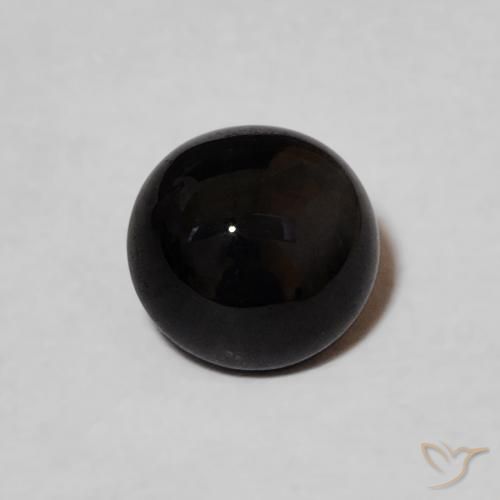 0.85ct Naturale Nero Onice, Rotondo, Opaco