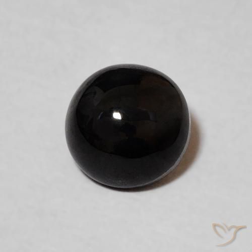 Onice Nero naturale da 0.85 ct, Rotondo, Opaco