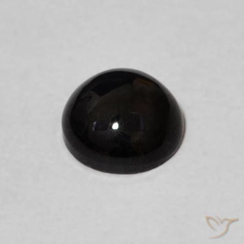 Onice Nero naturale da 0.85 ct, Rotondo, Opaco