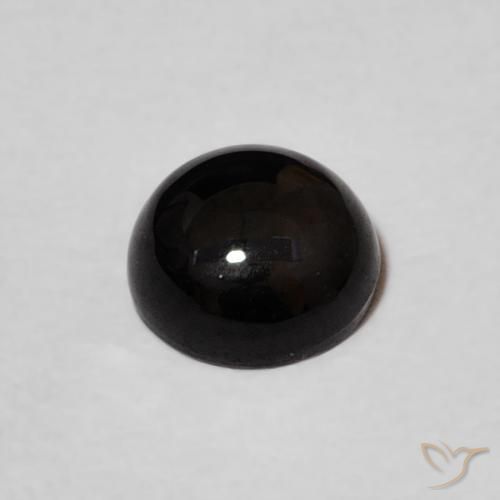 Onice Nero naturale da 0.99 ct, Rotondo, Opaco