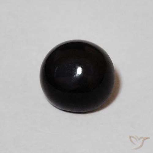 0.60ct Naturale Nero Onice, Rotondo, Opaco, Photo A