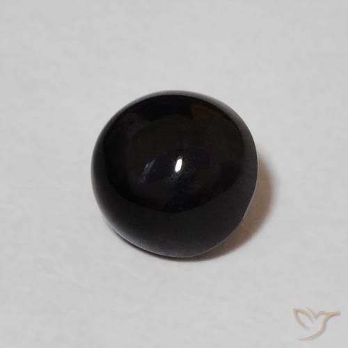 Onice Nero naturale da 0.60 ct, Rotondo, Opaco