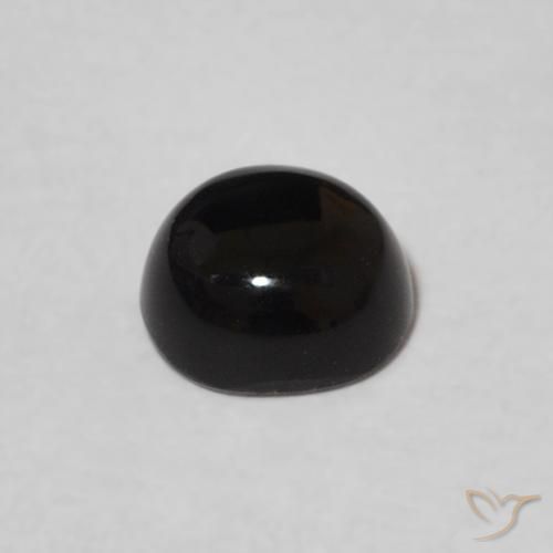 Onice Nero naturale da 0.60 ct, Rotondo, Opaco