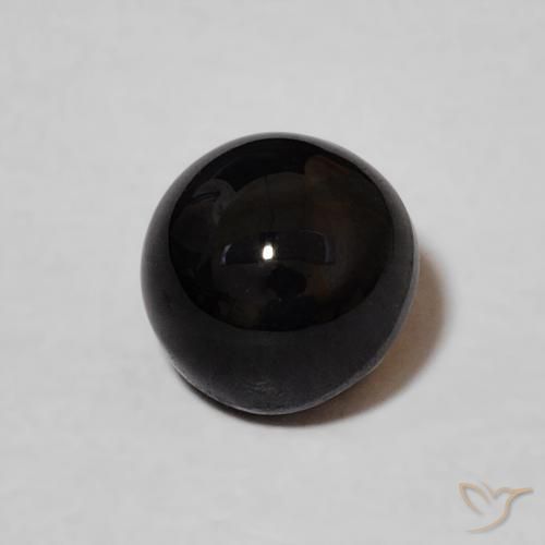 Onice Nero naturale da 1.20 ct, Rotondo, Opaco