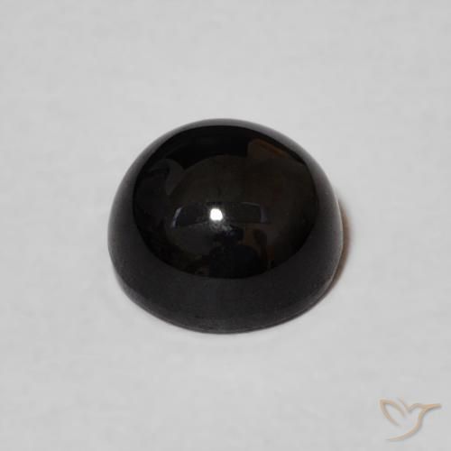 Onice Nero naturale da 1.20 ct, Rotondo, Opaco