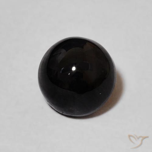 Onice Nero naturale da 1.23 ct, Rotondo, Opaco