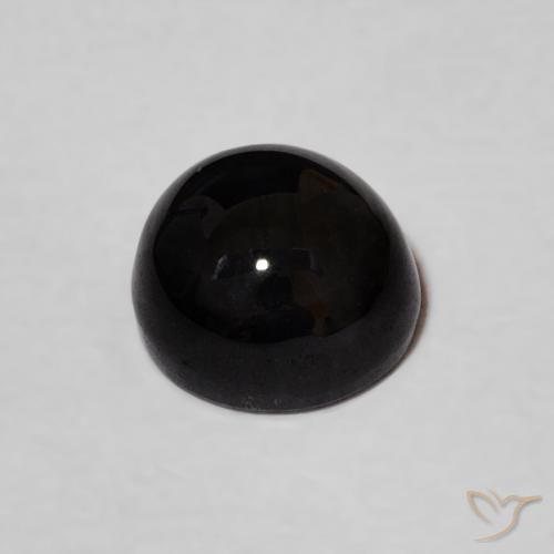 Onice Nero naturale da 1.23 ct, Rotondo, Opaco