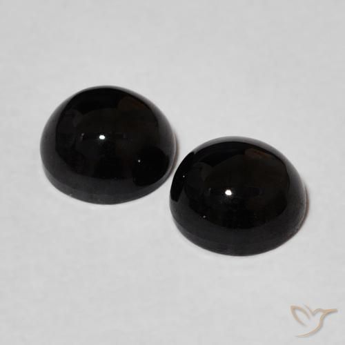 Gemme di Onice Nero naturale da 1.96 ct, Rotondo, Opaco