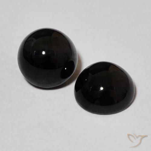 Gemme di Onice Nero naturale da 2.05 ct, Rotondo, Opaco