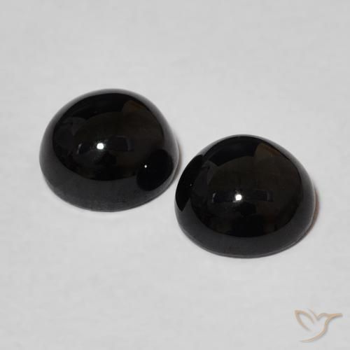 Gemme di Onice Nero naturale da 2.05 ct, Rotondo, Opaco