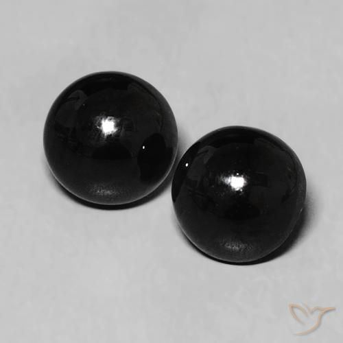 2.24ctw Naturale Nero Onice, Rotondo, Opaco