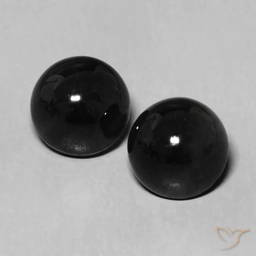 2.32ctw Naturale Nero Onice, Rotondo, Opaco