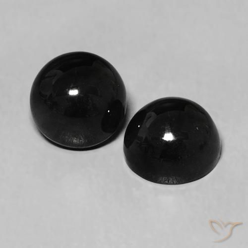 Gemme di Onice Nero naturale da 2.32 ct, Rotondo, Opaco