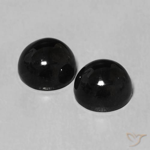 Gemme di Onice Nero naturale da 2.32 ct, Rotondo, Opaco