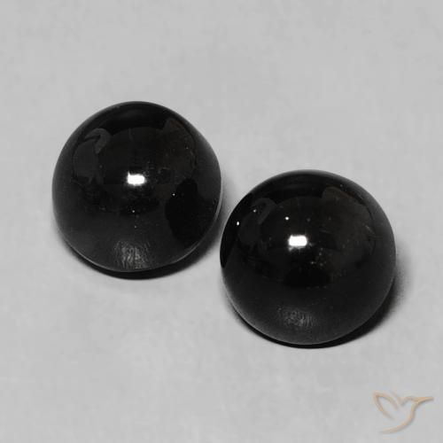 2.43ctw Naturale Nero Onice, Rotondo, Opaco