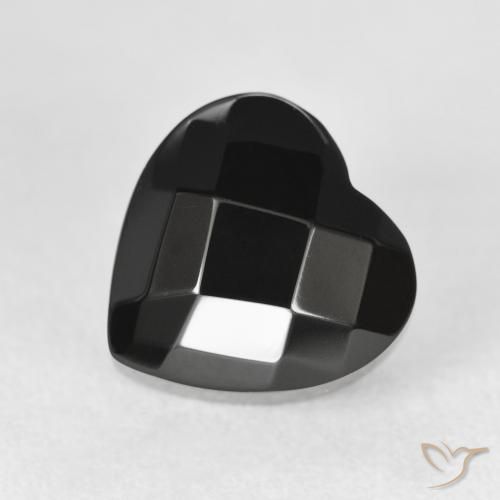 4.40ct Naturale Nero Onice, Cuore, Opaco
