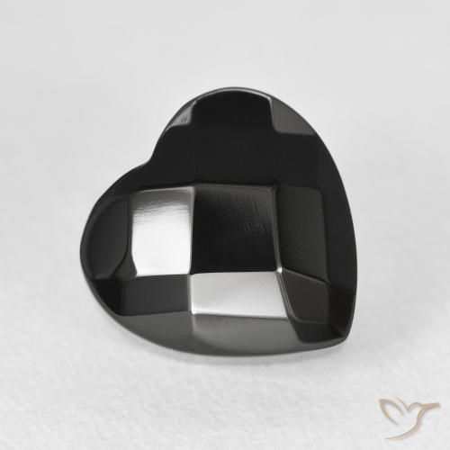 Onice Nero naturale da 4.40 ct, Cuore, Opaco