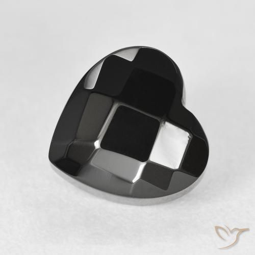 4.36ct Naturale Nero Onice, Cuore, Opaco