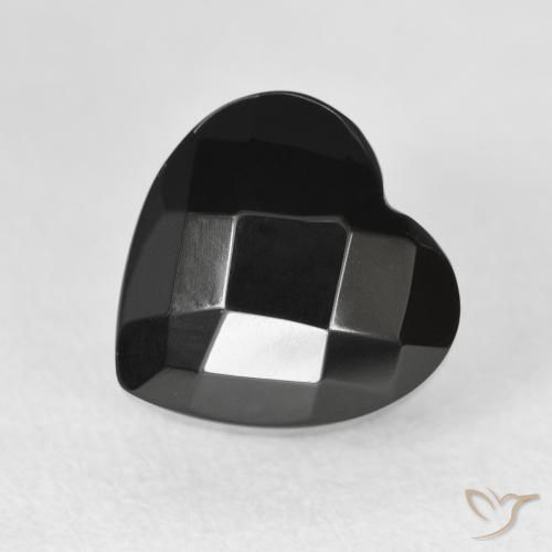 4.46ct Naturale Nero Onice, Cuore, Opaco