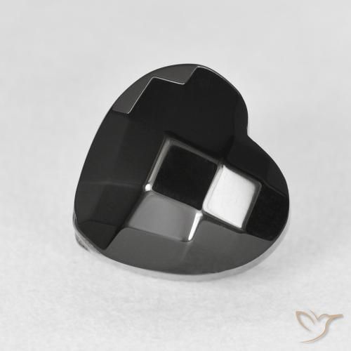 4.31ct Naturale Nero Onice, Cuore, Opaco