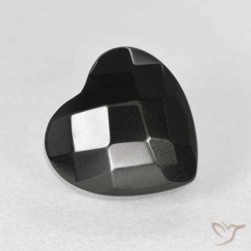 4.46ct Naturale Nero Onice, Cuore, Opaco