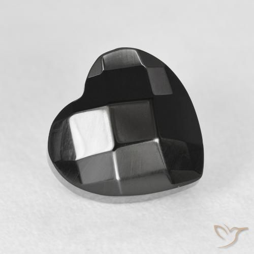 4.12ct Naturale Nero Onice, Cuore, Opaco