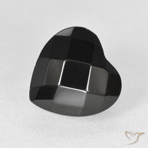 3.90ct Naturale Nero Onice, Cuore, Opaco