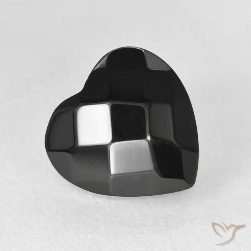 4.14ct Naturale Nero Onice, Cuore, Opaco