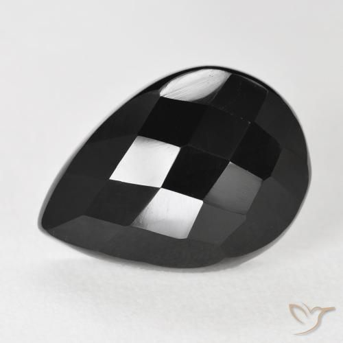 Onice Nero naturale da 9.48 ct, Forma a pera, Opaco