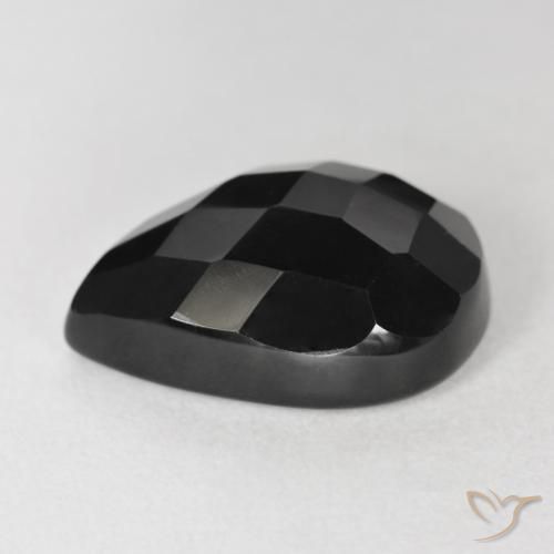 Onice Nero naturale da 11.00 ct, Forma a pera, Opaco
