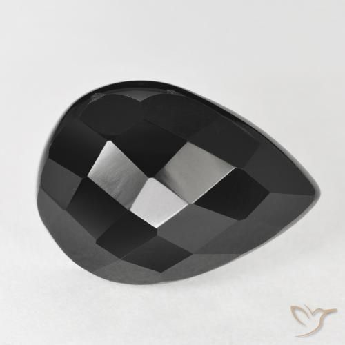 Onice Nero naturale da 9.47 ct, Forma a pera, Opaco