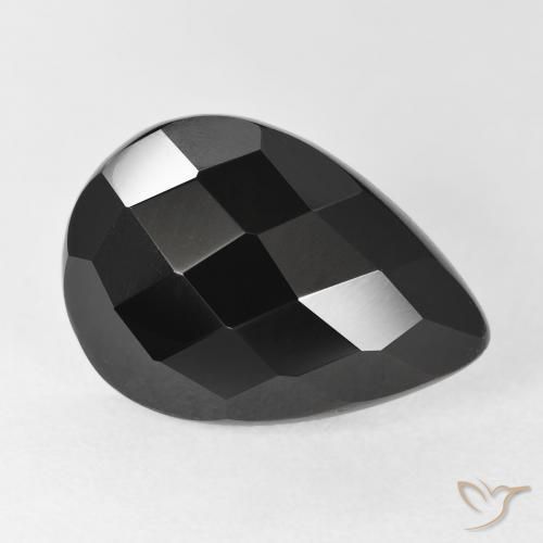 7.67ct Naturale Nero Onice, Forma a pera, Opaco