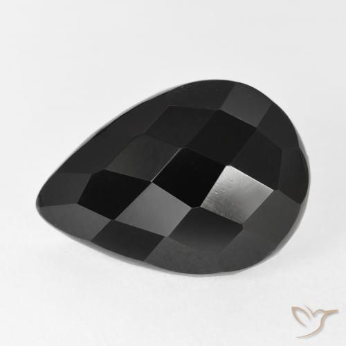 Onice Nero naturale da 7.67 ct, Forma a pera, Opaco